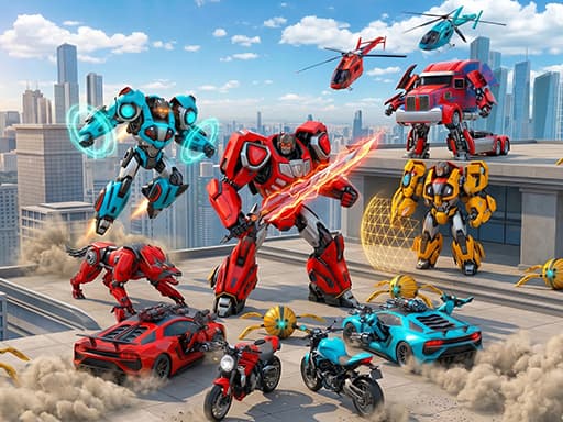 Play Flying Robot Transform Car Games - Free Online Shooting