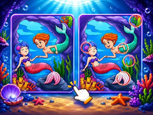 Play Spot The Difference Mystic Mermaids - Free Online Puzzle
