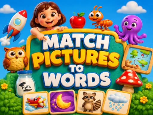 Play Match Picture To Words 3D - Free Online Puzzle
