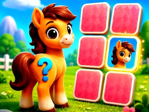 Play Cute Pony Memory Quest - Free Online Puzzle