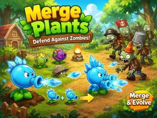 Play Merge Plants – Defense Zombies - Free Online Adventure