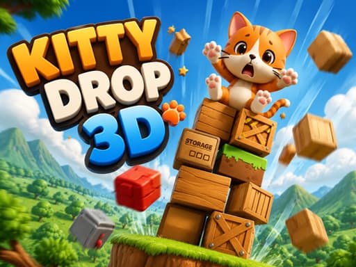 Play Kitty Drop 3D - Free Online Puzzle