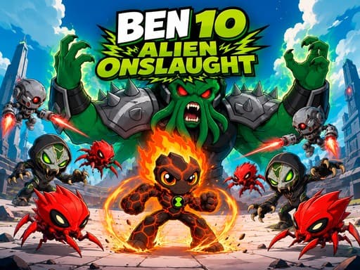 Play Ben 10 Alien Onslaught - Free Online Arcade