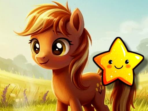 Play Cute Pony Hidden Stars - Free Online Puzzle